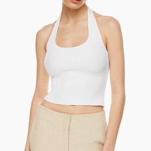 ARITZIA Babaton
Sculpt Knit Backless Halter top XXS WHITE NEW WITH TAGS